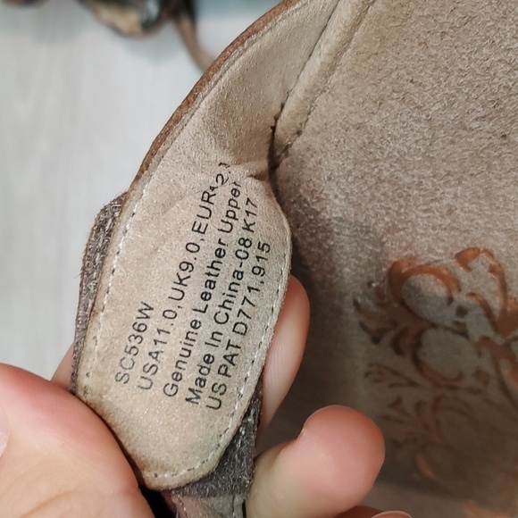 Aetrex Womens Braided Comfort Leather Wedge Sandals Slide  shoes sz 11 - Picture 13 of 14